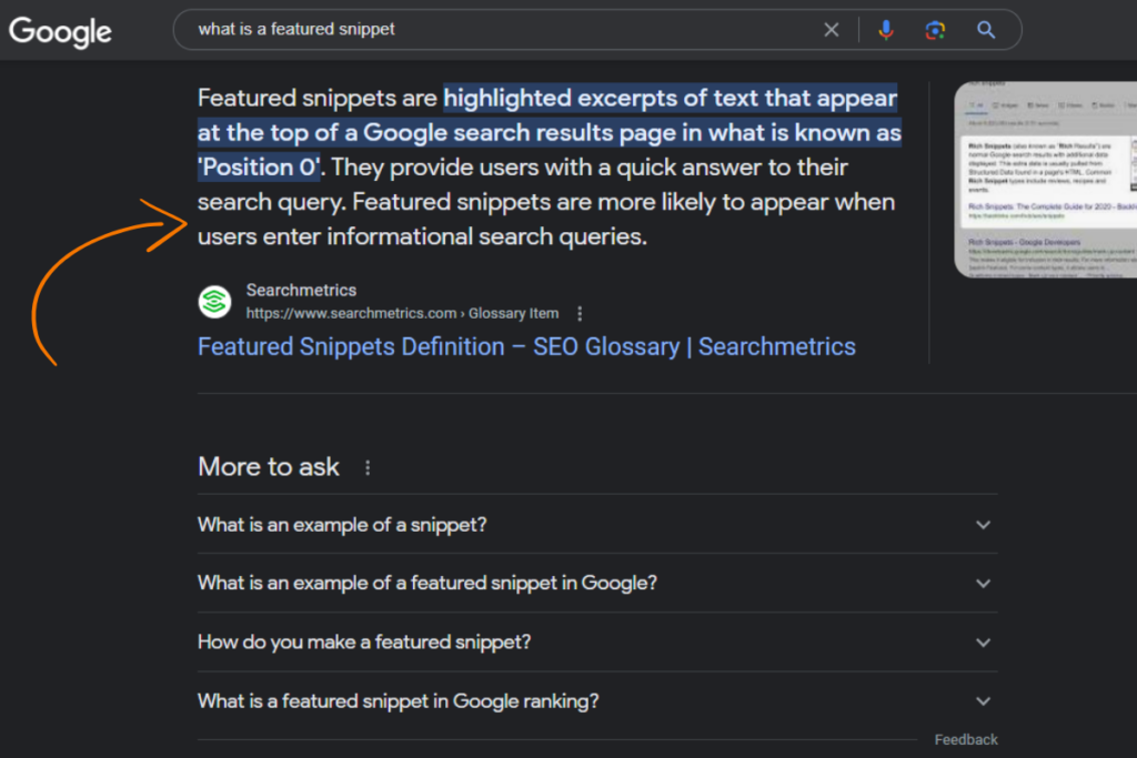 TrioSEO - SERP - What Are SERP Features_ SERP Visibility Explained - Featured Snippet